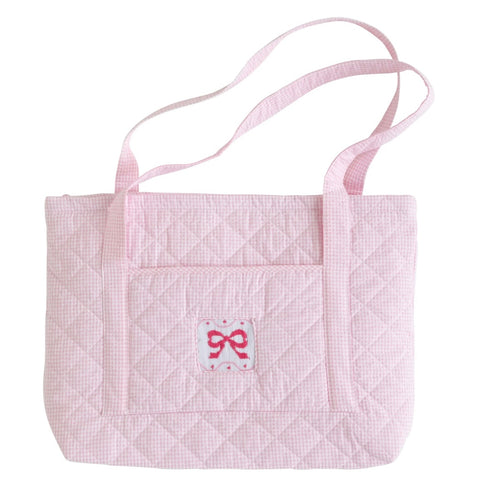 Quilted Luggage Tote - Bow
