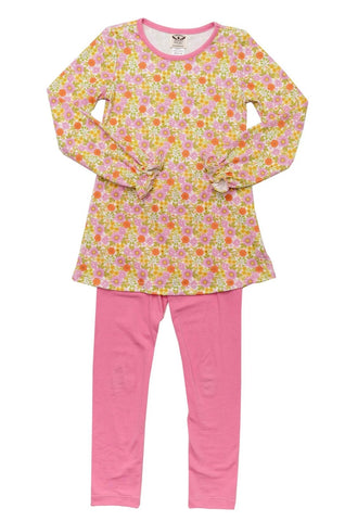 Pink Floral Leggings Set
