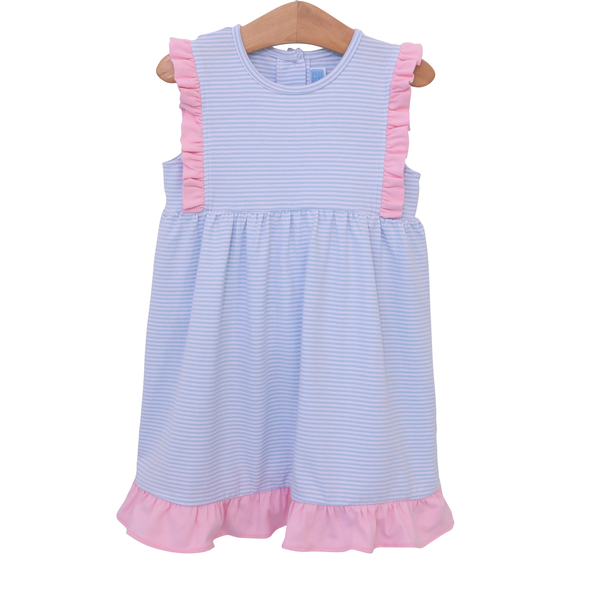 Josie Dress- Light Blue Stripe & Light Pink