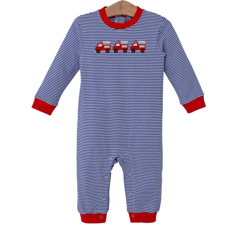 Firetruck Embroidery Romper
