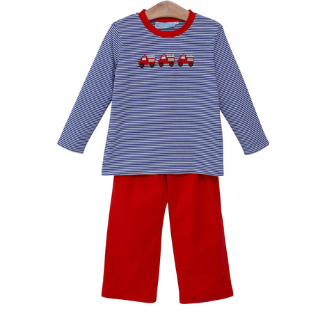 Firetruck Embroidery Pant Set