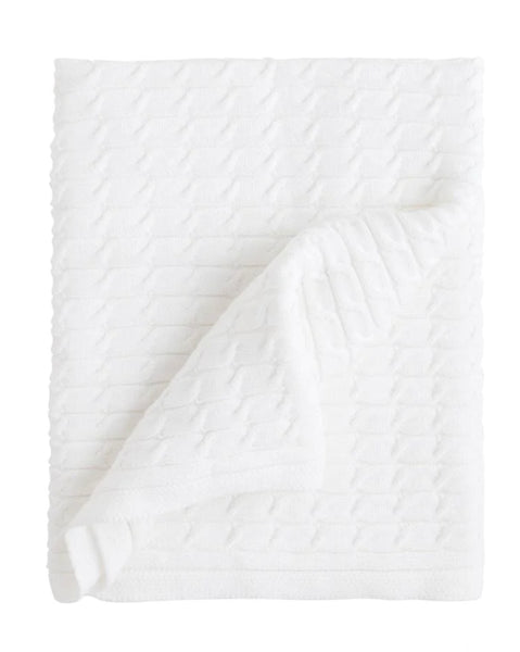 Cable Knit Blanket - White